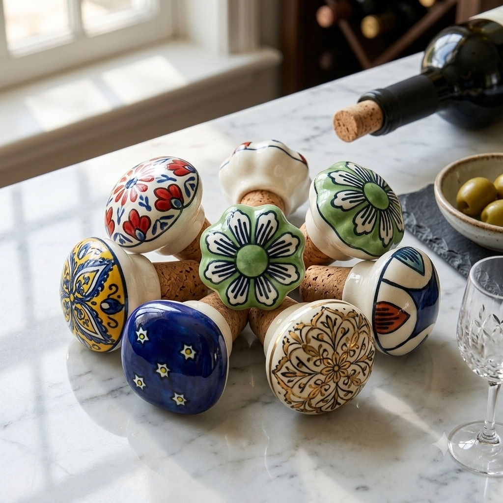Artisans Crafted Ceramic Wine Bottle Stopper (5 unit)